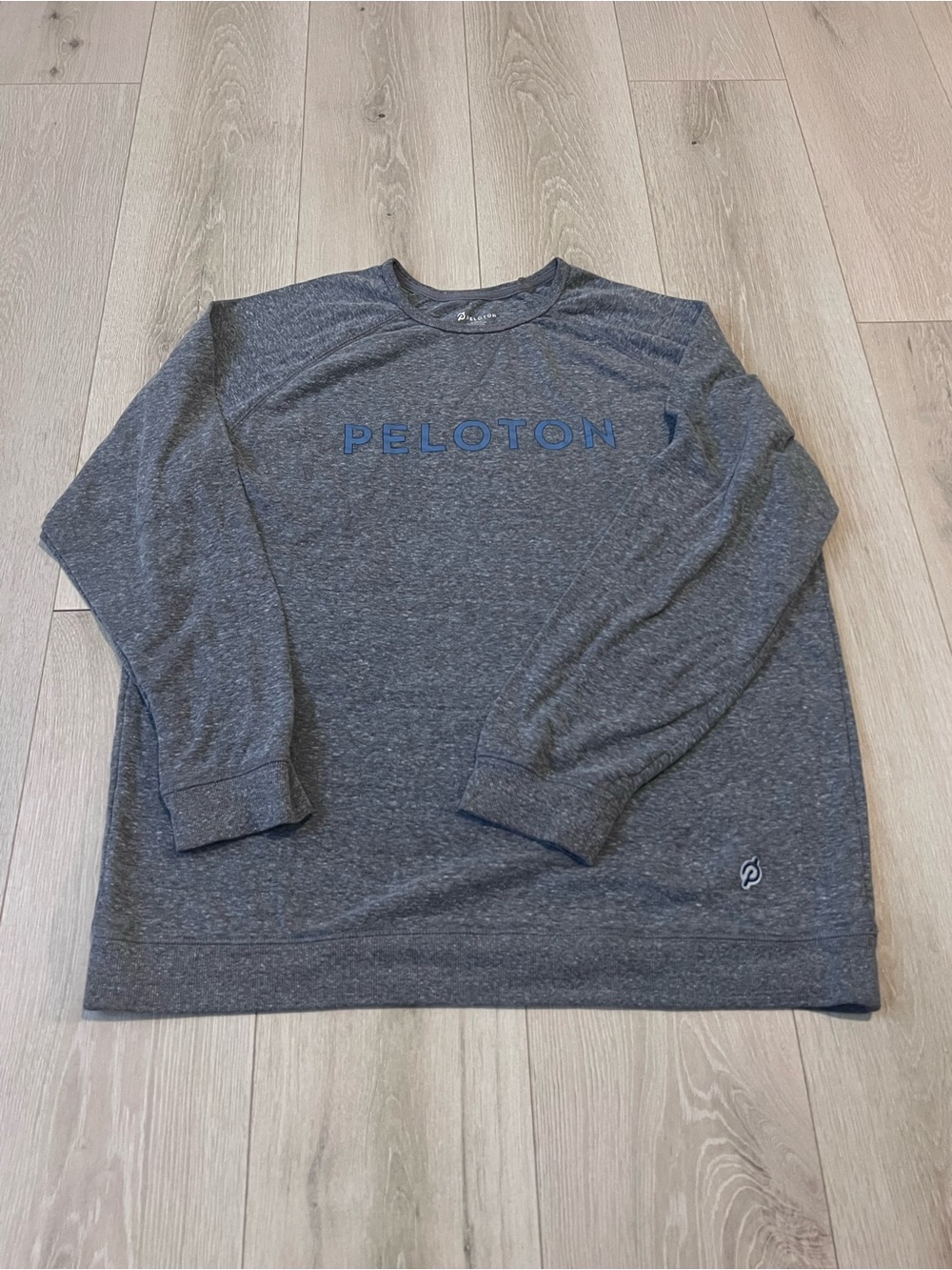 Peloton Men’s Charcoal Crewneck Sweater with Blue Logo